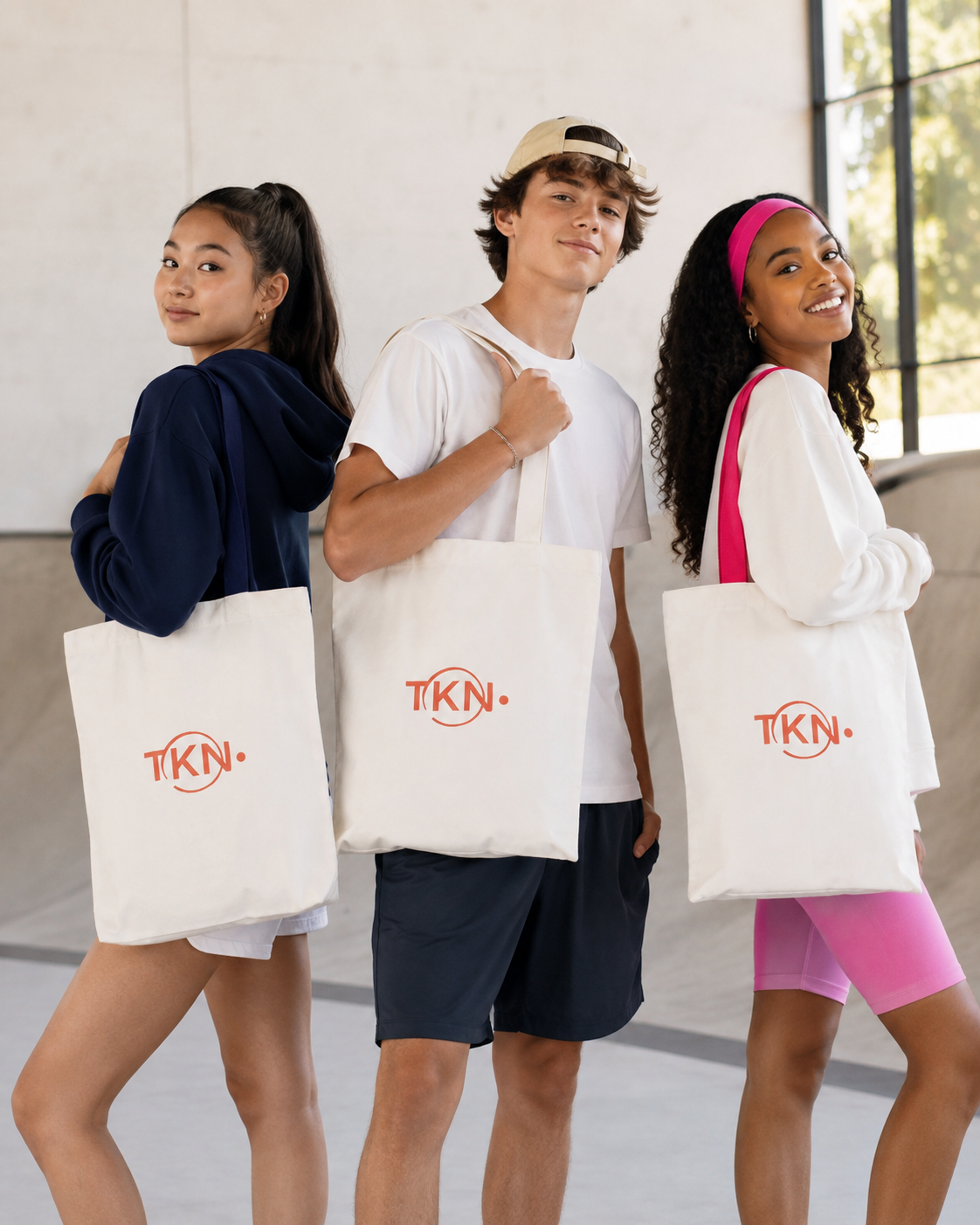TKN Canvas Bag lifestyle photo with models